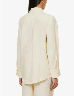 Laia Relaxed-fit Organic-linen Shirt -Ted Bakee Fashion Shop R04128928 CREAM ALT03