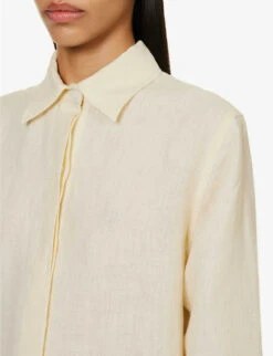 Laia Relaxed-fit Organic-linen Shirt -Ted Bakee Fashion Shop R04128928 CREAM ALT04