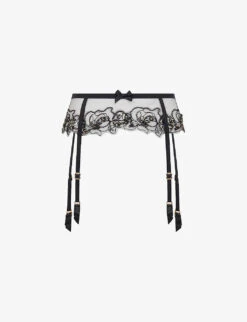 AGENT PROVOCATEUR Lindie Floral Mesh Suspender Belt
