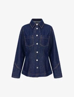 Harlem Slim-fit Long-sleeved Organic-denim Shirt