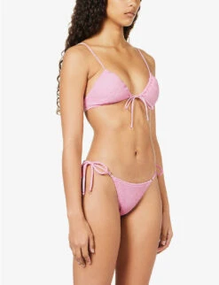 Seafolly Sea Dive Textured Triangle Bikini Top -Ted Bakee Fashion Shop R04131526 PARFAITPINK ALT02