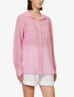 Seafolly Breeze Semi-sheer Cotton Shirt -Ted Bakee Fashion Shop R04131533 PARFAITPINK ALT02