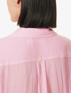 Seafolly Breeze Semi-sheer Cotton Shirt -Ted Bakee Fashion Shop R04131533 PARFAITPINK ALT04