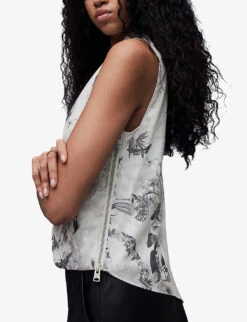 AllSaints Abi Audrey Wrap-front Woven Top -Ted Bakee Fashion Shop R04131583 MONOWHITE ALT02