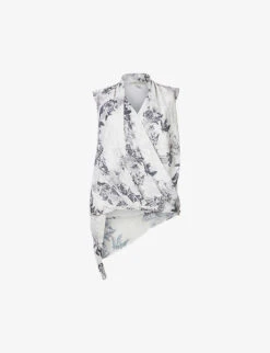 AllSaints Abi Audrey Wrap-front Woven Top