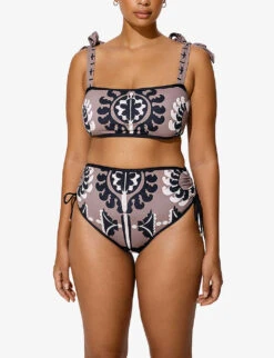 By Malina Essie Abstract-print Bikini Top -Ted Bakee Fashion Shop R04133203 SIERRA ALT02