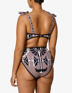 By Malina Essie Abstract-print Bikini Top -Ted Bakee Fashion Shop R04133203 SIERRA ALT03