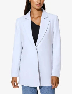 By Malina Chloe Wrap-front Stretch-woven Blazer -Ted Bakee Fashion Shop R04133216 SKYBLUE ALT02