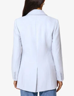 By Malina Chloe Wrap-front Stretch-woven Blazer -Ted Bakee Fashion Shop R04133216 SKYBLUE ALT03