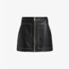 AllSaints Cleo Zip-front Leather Mini Skirt