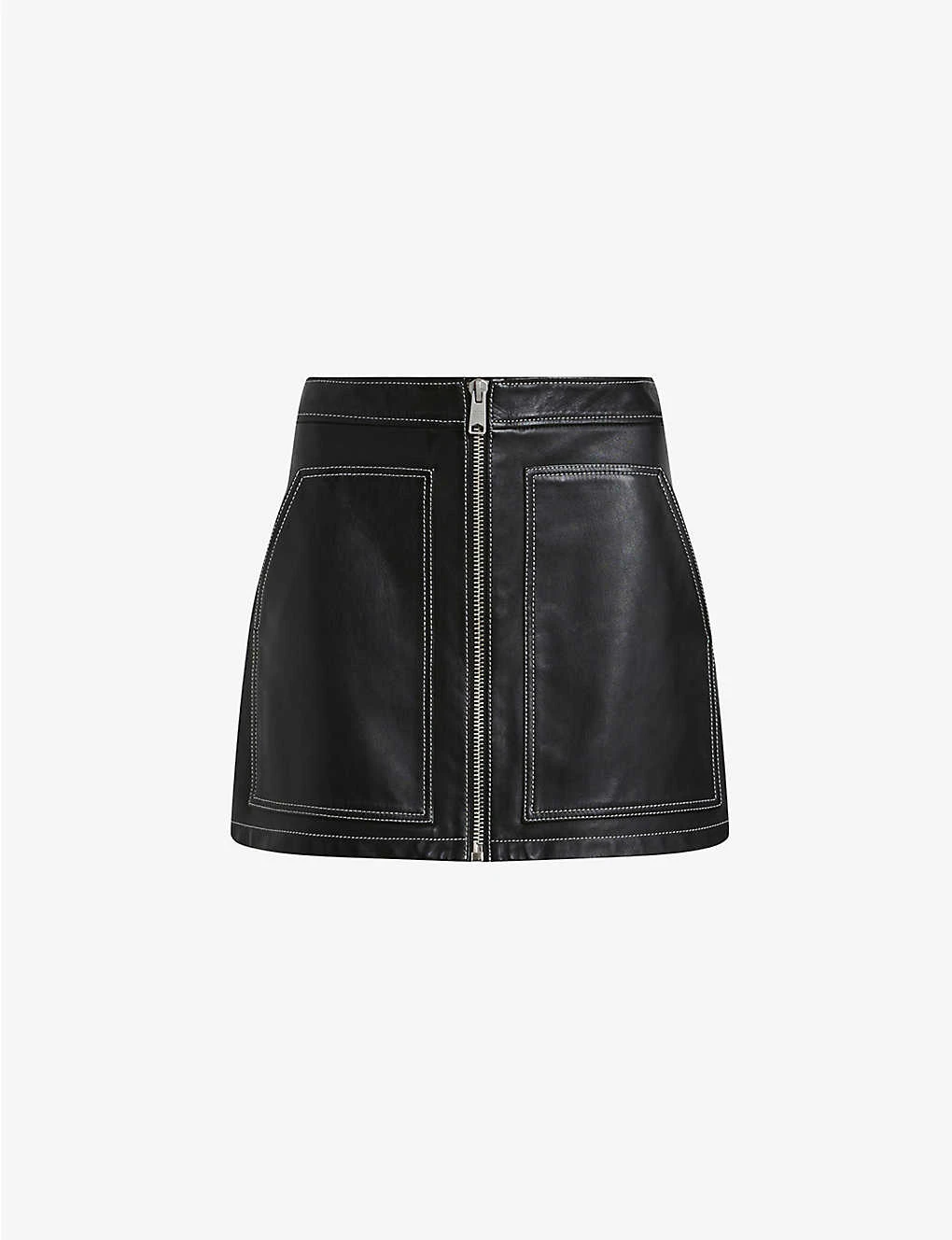 AllSaints Cleo Zip-front Leather Mini Skirt 1 AllSaints Cleo Zip-front Leather Mini Skirt