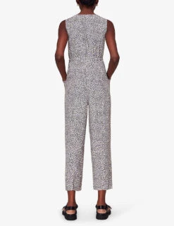 Whistles Dashed Jess Leopard-print Woven Jumpsuit 8 Whistles Dashed Jess Leopard-print Woven Jumpsuit -Ted Bakee Fashion Shop R04135052 ALT03