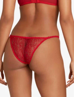 AGENT PROVOCATEUR Lorna Mid-rise Lace Briefs 8 AGENT PROVOCATEUR Lorna Mid-rise Lace Briefs -Ted Bakee Fashion Shop R04135469 RED ALT03