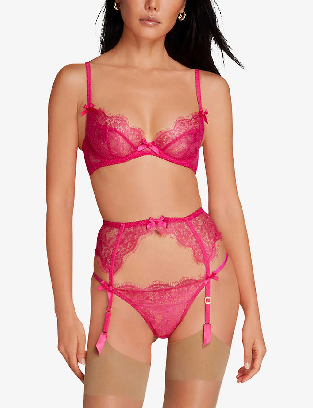 AGENT PROVOCATEUR Lorna Bow-trim Lace Suspender 2 AGENT PROVOCATEUR Lorna Bow-trim Lace Suspender - Image 2
