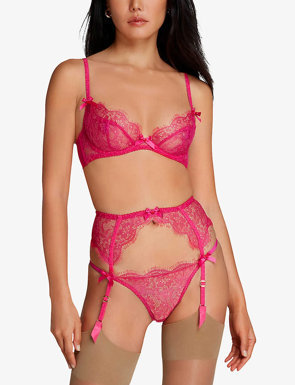 AGENT PROVOCATEUR Lorna Bow-trim Lace Suspender 3 AGENT PROVOCATEUR Lorna Bow-trim Lace Suspender - Image 3