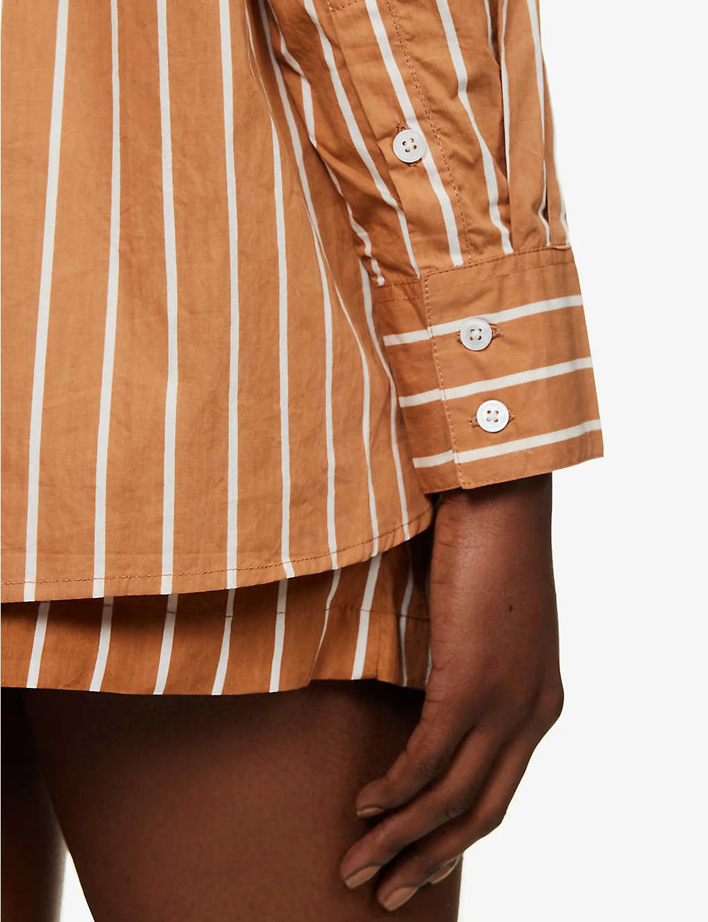 Faithfull The Brand Daija Striped Split-sides Cotton Shirt 5 Faithfull The Brand Daija Striped Split-sides Cotton Shirt - Image 5