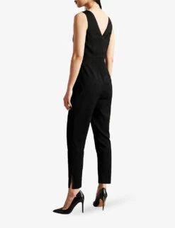 Ted Baker Bettsee V-neck Tailored Stretch-woven Jumpsuit -Ted Bakee Fashion Shop R04135852 BLACK ALT03