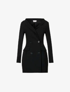 Alexander McQueen Double-breasted Peak-lapel Wool Blazer