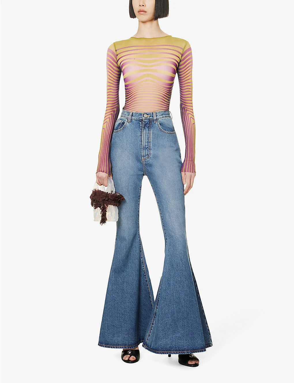 Jean Paul Gaultier Flower Trompe L'Oeil Graphic-print Mesh Top 2 Jean Paul Gaultier Flower Trompe L'Oeil Graphic-print Mesh Top - Image 2