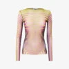 Jean Paul Gaultier Flower Trompe L'Oeil Graphic-print Mesh Top