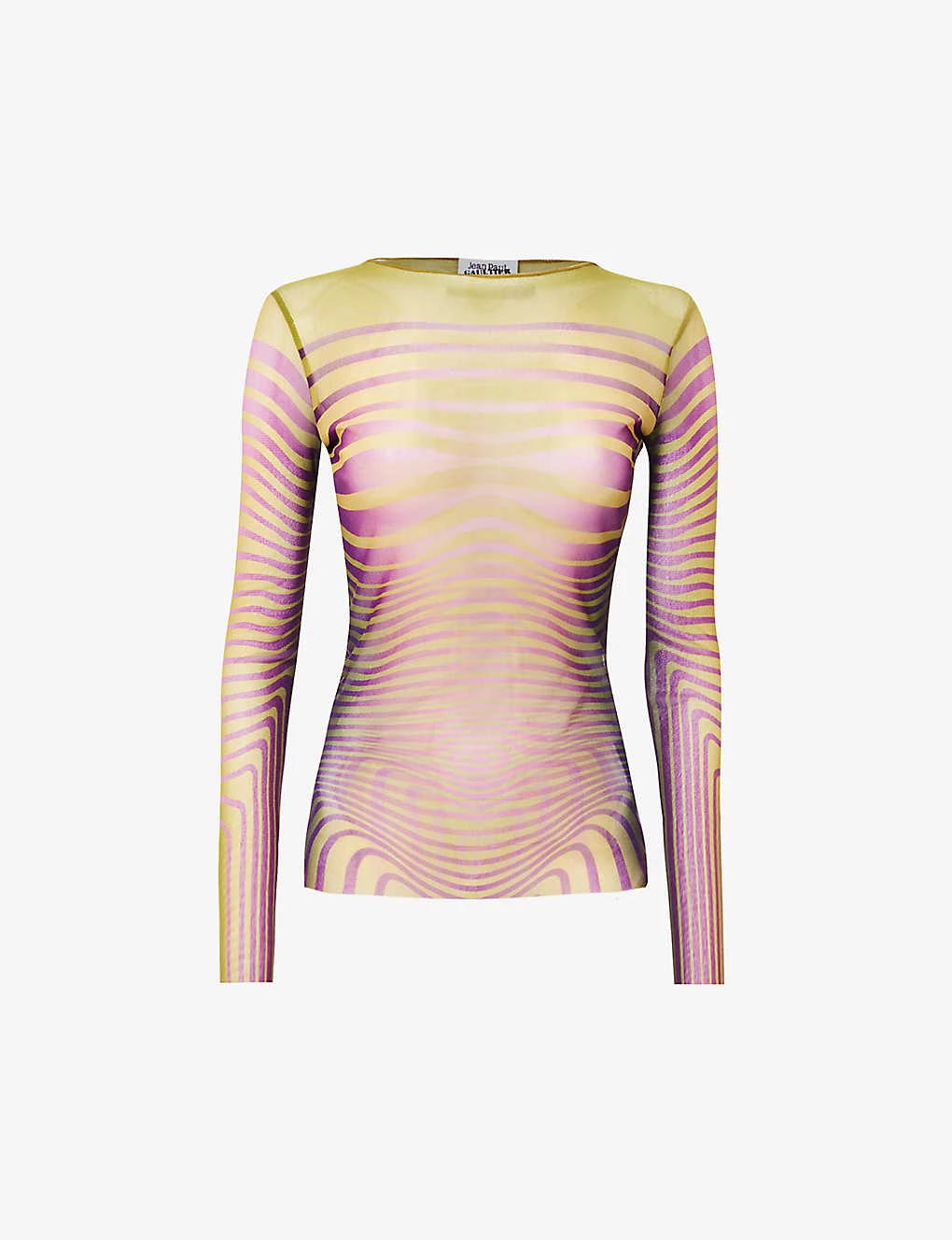 Jean Paul Gaultier Flower Trompe L'Oeil Graphic-print Mesh Top 1 Jean Paul Gaultier Flower Trompe L'Oeil Graphic-print Mesh Top