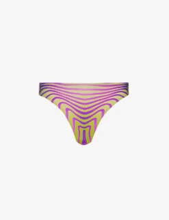 Jean Paul Gaultier Abstract-print Low-rise Bikini Bottoms
