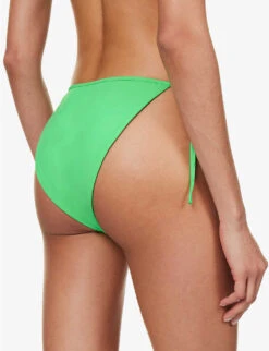 SELF PORTRAIT Self-tie High-leg Bikini Bottoms -Ted Bakee Fashion Shop R04137717 GREEN ALT03