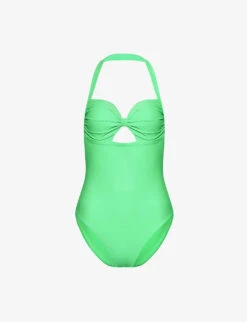 SELF PORTRAIT Bow-embellished Halterneck Swimsuit