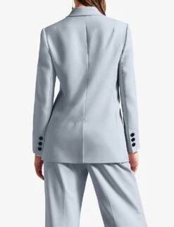 Ted Baker Hildia Peak-lapel Double-breasted Woven Jacket -Ted Bakee Fashion Shop R04139115 BABYBLUE ALT03
