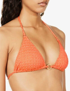Melissa Odabash Venice Halterneck Bikini Top -Ted Bakee Fashion Shop R04139932 APRICOTZIGZAG ALT04
