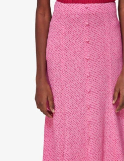 Whistles Diagonal-fleck Button-down Woven Midi Skirt 9 Whistles Diagonal-fleck Button-down Woven Midi Skirt -Ted Bakee Fashion Shop R04140095 MULTICOLOURED ALT04