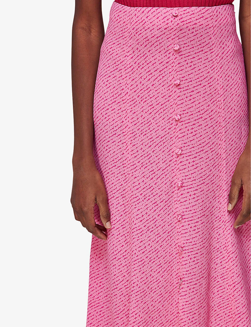 Whistles Diagonal-fleck Button-down Woven Midi Skirt 5 Whistles Diagonal-fleck Button-down Woven Midi Skirt - Image 5