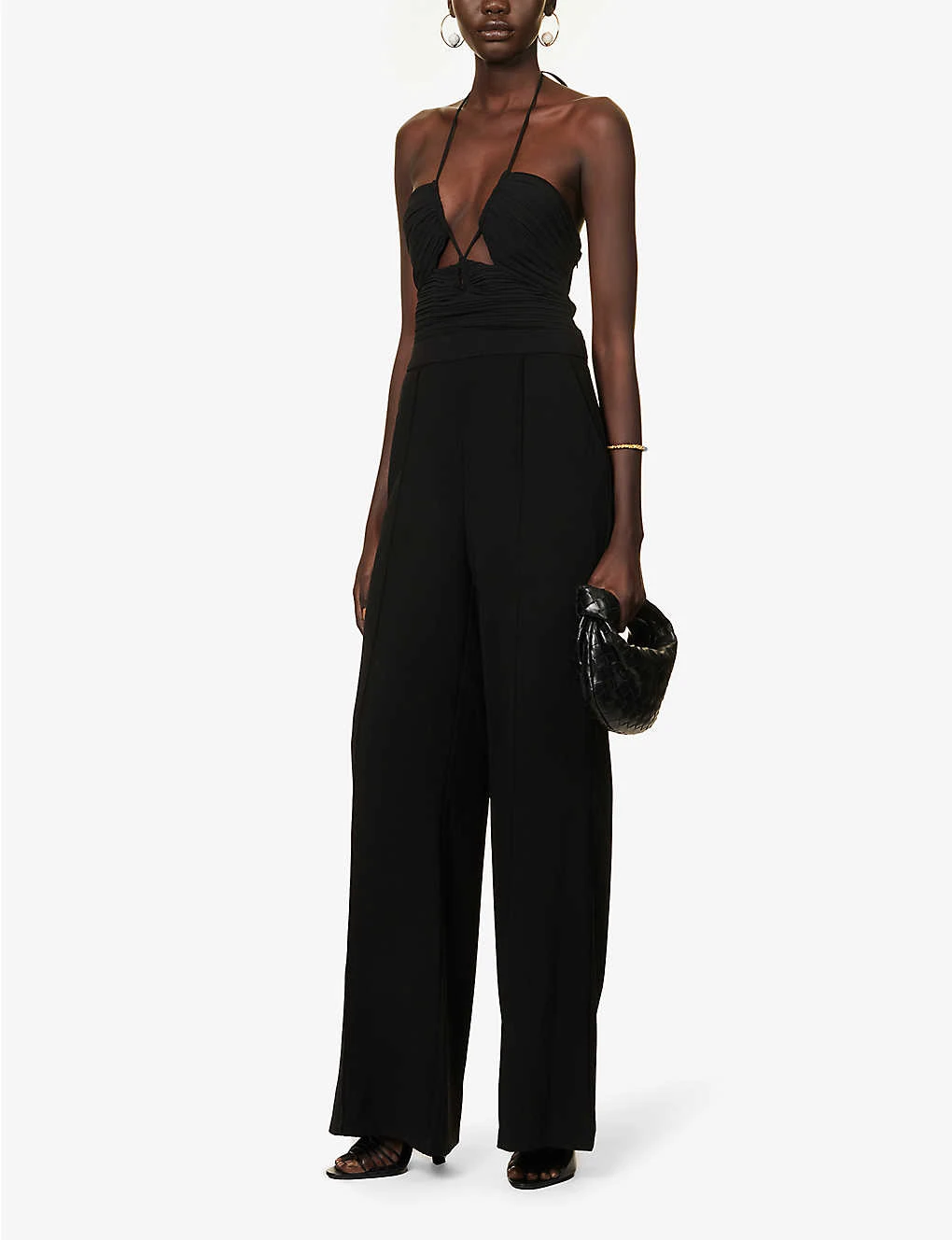 Gala Halterneck Pleated-bodice Crepe Jumpsuit 2 Gala Halterneck Pleated-bodice Crepe Jumpsuit - Image 2