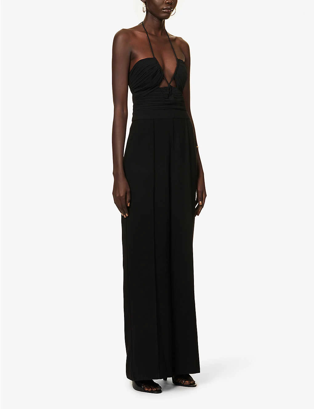 Gala Halterneck Pleated-bodice Crepe Jumpsuit 3 Gala Halterneck Pleated-bodice Crepe Jumpsuit - Image 3
