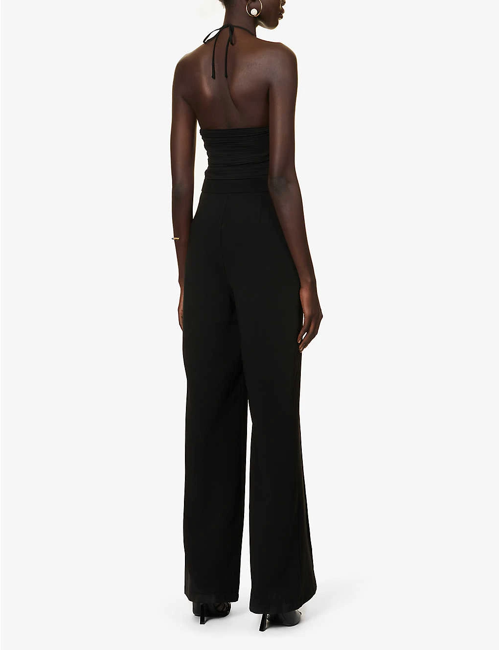 Gala Halterneck Pleated-bodice Crepe Jumpsuit 4 Gala Halterneck Pleated-bodice Crepe Jumpsuit - Image 4