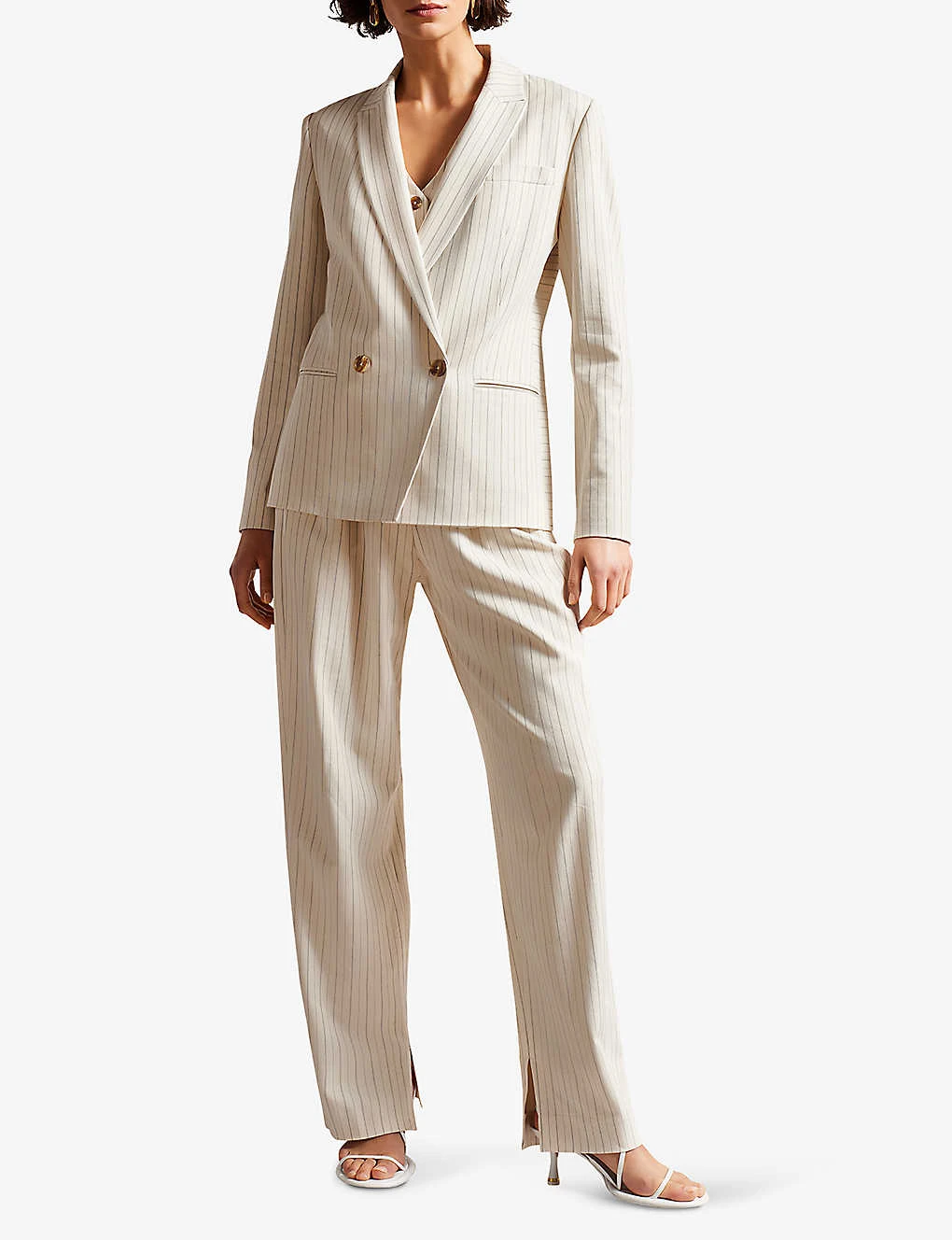 Ted Baker Double-breasted Pinstripe Stretch-woven Blazer 2 Ted Baker Double-breasted Pinstripe Stretch-woven Blazer - Image 2