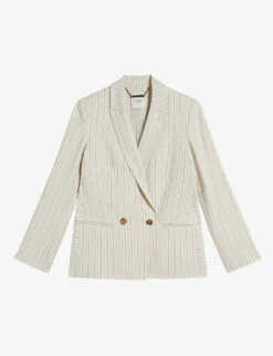 Ted Baker Double-breasted Pinstripe Stretch-woven Blazer
