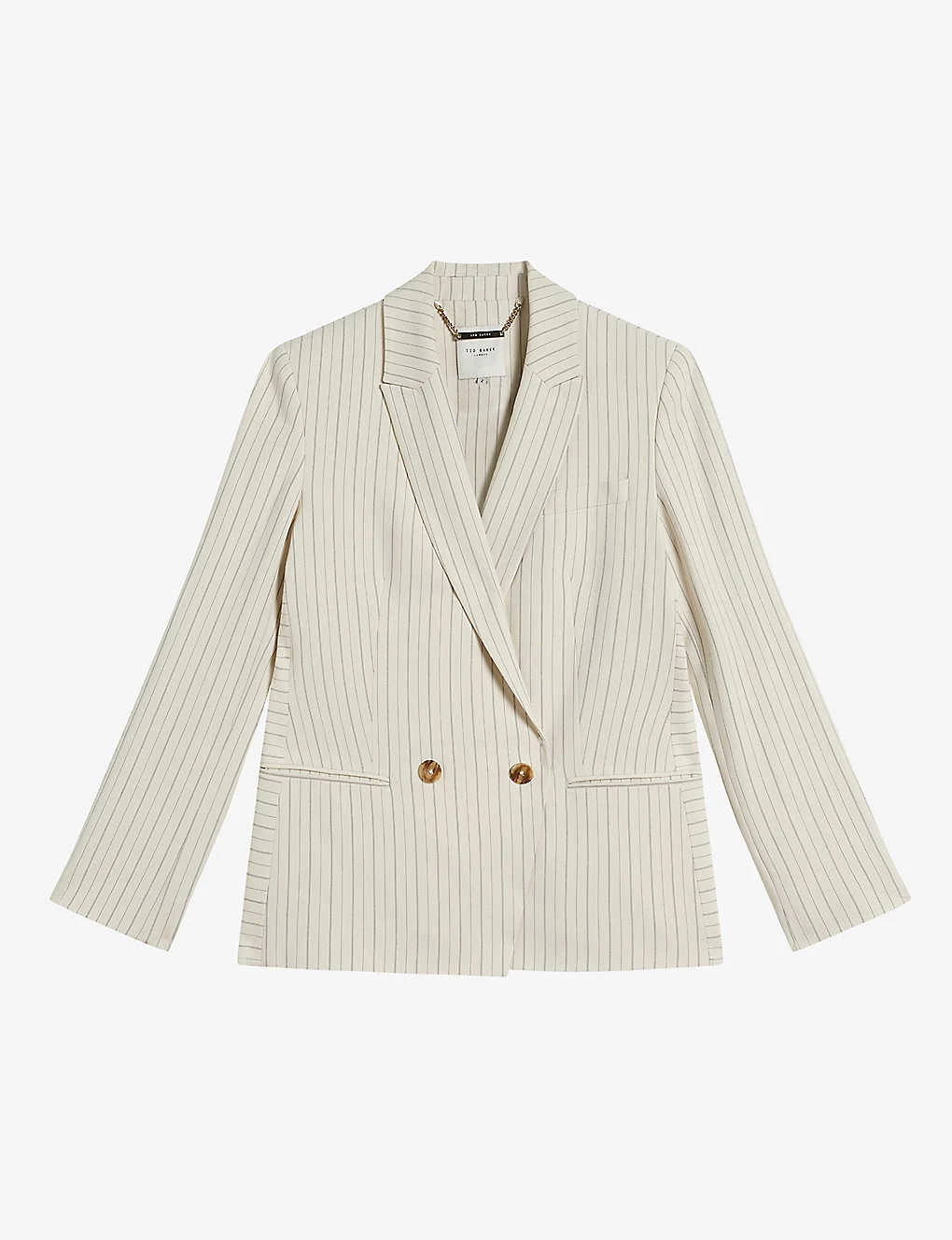 Ted Baker Double-breasted Pinstripe Stretch-woven Blazer 1 Ted Baker Double-breasted Pinstripe Stretch-woven Blazer