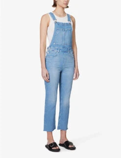 Paige Noella Straight-leg Stretch Denim Dungarees -Ted Bakee Fashion Shop R04144143 LEONADESTRUCTED ALT02