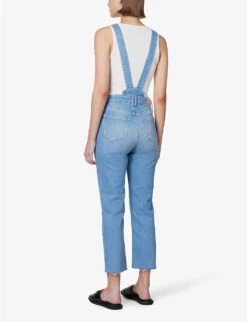 Paige Noella Straight-leg Stretch Denim Dungarees -Ted Bakee Fashion Shop R04144143 LEONADESTRUCTED ALT03