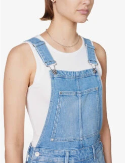 Paige Noella Straight-leg Stretch Denim Dungarees -Ted Bakee Fashion Shop R04144143 LEONADESTRUCTED ALT04