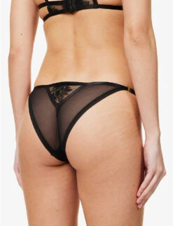 BLUEBELLA Cassandra Floral-embroidered Stretch-woven Briefs -Ted Bakee Fashion Shop R04144703 BLACK ALT03