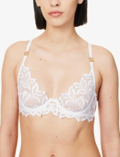 BLUEBELLA Isadora Floral-embroidered Woven Bra -Ted Bakee Fashion Shop R04144706 WHITE ALT04