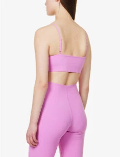 Scoop-neck Adjustable-strap Stretch-recycled Polyester Bra 8 Scoop-neck Adjustable-strap Stretch-recycled Polyester Bra -Ted Bakee Fashion Shop R04144962 PURPLE ALT03