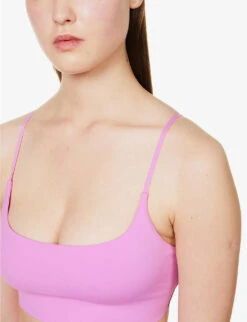 Scoop-neck Adjustable-strap Stretch-recycled Polyester Bra 9 Scoop-neck Adjustable-strap Stretch-recycled Polyester Bra -Ted Bakee Fashion Shop R04144962 PURPLE ALT04