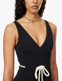 Yasmin Drawstring Swimsuit 10 Yasmin Drawstring Swimsuit -Ted Bakee Fashion Shop R04145023 BLACK ALT04