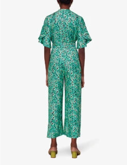 Whistles Floral-print Flutter-sleeve Woven Jumpsuit 8 Whistles Floral-print Flutter-sleeve Woven Jumpsuit -Ted Bakee Fashion Shop R04145317 MULTICOLOURED ALT03