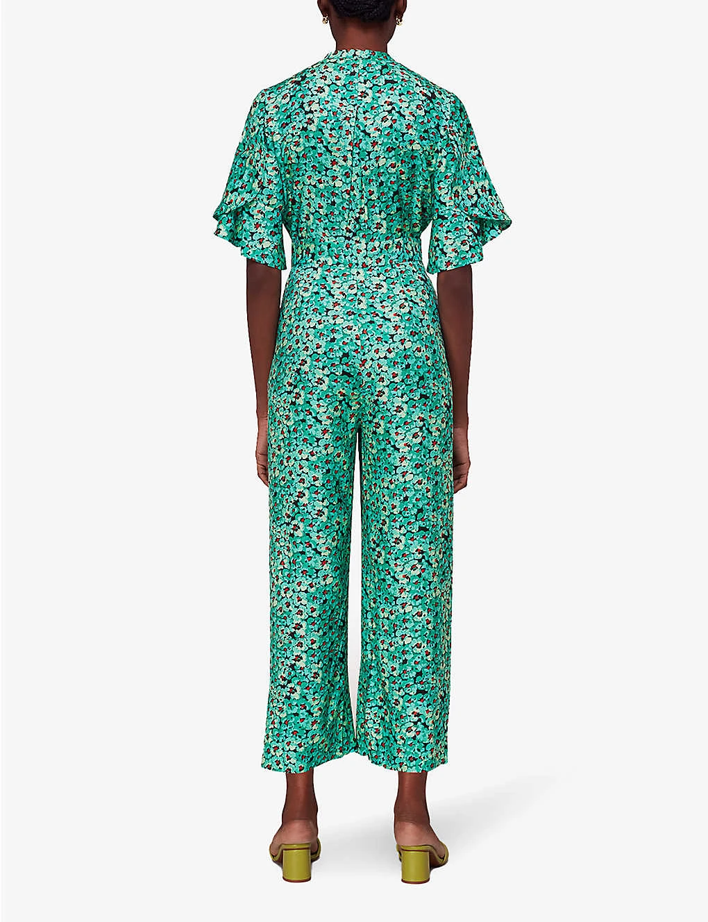 Whistles Floral-print Flutter-sleeve Woven Jumpsuit 4 Whistles Floral-print Flutter-sleeve Woven Jumpsuit - Image 4