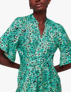 Whistles Floral-print Flutter-sleeve Woven Jumpsuit 9 Whistles Floral-print Flutter-sleeve Woven Jumpsuit -Ted Bakee Fashion Shop R04145317 MULTICOLOURED ALT04