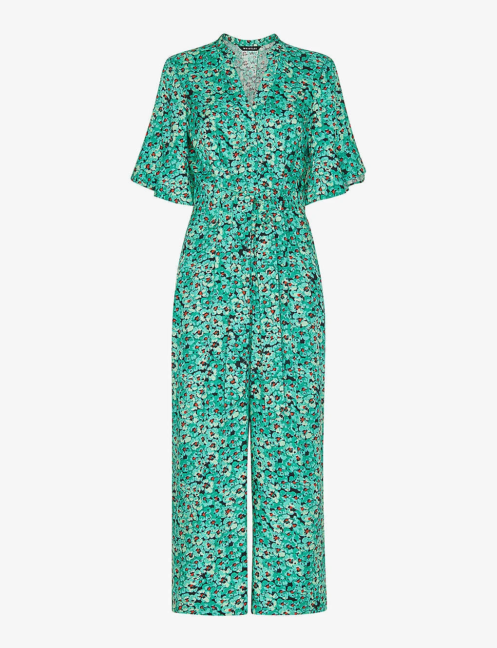 Whistles Floral-print Flutter-sleeve Woven Jumpsuit 1 Whistles Floral-print Flutter-sleeve Woven Jumpsuit